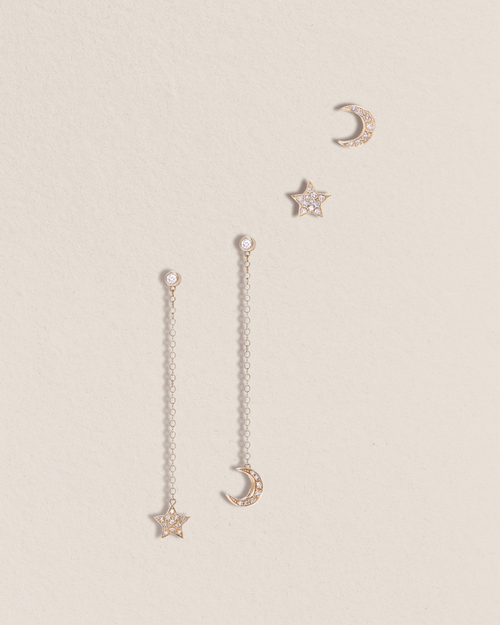 Star and Moon Earrings