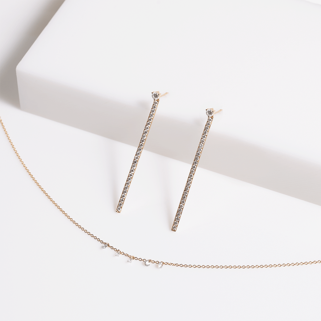 Diamond Bar Wedding&nbsp;Earrings