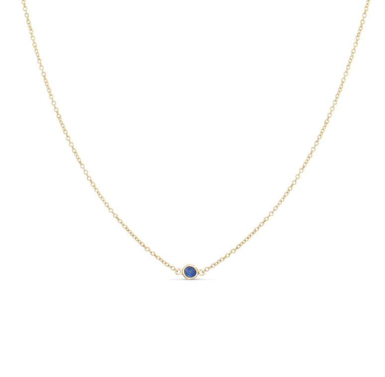 Blue Sapphire Solitaire&nbsp;Necklace
